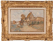 Jean François Raffaëlli - Cour de Ferme (Farmyard) (Paintings) h: 10.5 x w: 16.2 in / h: 26.7 x w: 41.1 cm