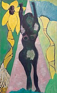 Chris Ofili - Nude and Palms (Pink Triangle) (Paintings) h: 159 x w: 98 cm / h: 62.6 x w: 38.6 in