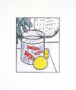 Roy Lichtenstein - Study for “Still Life with Goldfish” (Works on Paper (Drawings, Watercolors etc.)) h: 8.6 x w: 9.6 in / h: 21.8 x w: 24.4 cm