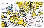 Roy Lichtenstein - Study for “Cape Cod Still Life” (Works on Paper (Drawings, Watercolors etc.)) h: 5.9 x w: 9.1 in / h: 15 x w: 23.1 cm