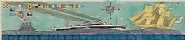Double-funneled Liner, Sailing Ships, Wind Rose and Nautical Flags