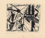Lyonel Feininger - Marine (with Sun) (Prints and Multiples) h: 5.8 x w: 7 in / h: 14.7 x w: 17.8 cm