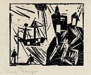 Lyonel Feininger - Coast Guard (Works on Paper (Drawings, Watercolors etc.)) h: 6.5 x w: 7.5 in / h: 16.5 x w: 19 cm
