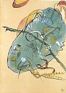 Wassily Kandinsky - Entwurf zu Blauer Fleck (Study for Blue Spot) (Works on Paper (Drawings, Watercolors etc.)) h: 14.3 x w: 10.3 in / h: 36.3 x w: 26.2 cm
