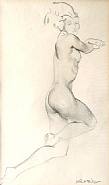 William Russell Flint - Sketch for a Flying Figure (Works on Paper (Drawings, Watercolors etc.)) h: 10.5 x w: 6.5 in / h: 26.7 x w: 16.5 cm