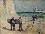 Maximilien Luce - Le Tréport, Le Ramassage du Varech (Paintings) h: 9 x w: 11.8 in / h: 22.9 x w: 30 cm