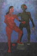 Rufino Tamayo - Dos Personajes (Paintings) h: 76.5 x w: 51.2 in / h: 194.3 x w: 130 cm