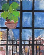 Jane Freilicher - Casement Window (Works on Paper (Drawings, Watercolors etc.)) h: 12 x w: 9 in / h: 30.5 x w: 22.9 cm