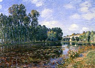 Alfred Sisley - Tournant du Loing en Eté (Paintings) h: 60 x w: 81 cm / h: 23.6 x w: 31.9 in