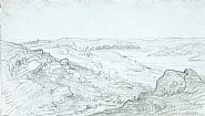 Théodore Rousseau - Les Gorges d'Apremont (Works on Paper (Drawings, Watercolors etc.)) h: 6.6 x w: 11.4 in / h: 16.8 x w: 29 cm