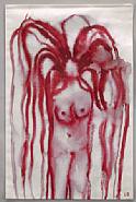 Louise Bourgeois - Girl With Hair (Mixed Media) h: 23.8 x w: 17.5 in / h: 60.5 x w: 44.4 cm