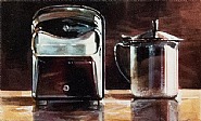 Ralph Goings - Napkin Box and Creamer (Works on Paper (Drawings, Watercolors etc.)) h: 3 x w: 5 in / h: 7.6 x w: 12.7 cm