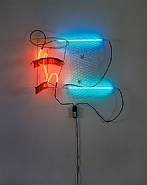 Keith Sonnier - Arabic Fringe (Mixed Media) h: 34 x w: 34 x d: 10 in / h: 86.4 x w: 86.4 x d: 25.4 cm