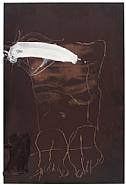 Antoni Tàpies - Figura sobre marró (Paintings) h: 76.8 x w: 51.2 in / h: 195.1 x w: 130 cm