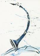 Coosje van Bruggen and Claes Oldenburg - Clarinet Leaning in the Wind (Works on Paper (Drawings, Watercolors etc.)) h: 38.1 x w: 28 in / h: 96.8 x w: 71.1 cm