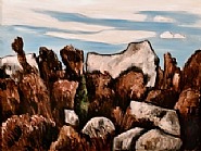 Marsden Hartley - Cynical Blue and Jovial Brown, Dogtown (Paintings) h: 18 x w: 24 in / h: 45.7 x w: 61 cm