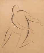 Elie Nadelman - Kneeling Figure (Works on Paper (Drawings, Watercolors etc.)) h: 21.5 x w: 19.5 in / h: 54.6 x w: 49.5 cm