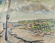 Lois Mailou Jones - Coastal Road, Martha's Vineyard (Works on Paper (Drawings, Watercolors etc.)) h: 19 x w: 24 in / h: 48.3 x w: 61 cm