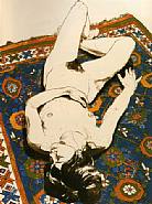 Philip Pearlstein - Figure Lying on Rug (Prints and Multiples) h: 30 x w: 22 in / h: 76.2 x w: 55.9 cm