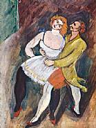 Max Weber - Two Dancers - Russian Ballet (Works on Paper (Drawings, Watercolors etc.)) h: 24.8 x w: 18.8 in / h: 63 x w: 47.8 cm