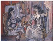 Max Weber - Reunion (Paintings) h: 28.4 in / h: 72.1 cm
