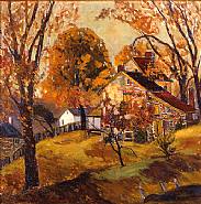 Fern Isabel Coppedge - Autumn Gold, Lumerville (Paintings) h: 24 x w: 24 in / h: 61 x w: 61 cm