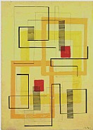 Irene Rice Pereira - Untitled (Rug design in yellow) (Mixed Media) h: 30 x w: 40 in / h: 76.2 x w: 101.6 cm