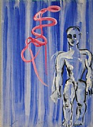 Irene Rice Pereira - Untitled (Blue Magician) (Mixed Media) h: 23.8 x w: 17.8 in / h: 60.5 x w: 45.2 cm