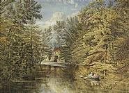 William Rickarby Miller - Boating on the Old Croton Reservoir (Paintings) h: 15 x w: 21 in / h: 38.1 x w: 53.3 cm