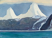 Rockwell Kent - Snowy Peaks, Kenai Peninsula, Alaska (Paintings) h: 11.9 x w: 15.9 in / h: 30.2 x w: 40.4 cm