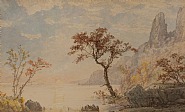 Jasper Francis Cropsey - Under the Palisades (Works on Paper (Drawings, Watercolors etc.)) h: 12.9 x w: 20.9 in / h: 32.8 x w: 53.1 cm