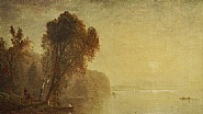 John Frederick Kensett - Autumn River Scene (Paintings) h: 6 x w: 10.1 in / h: 15.2 x w: 25.7 cm