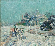 Ernest Lawson - Inwood, Upper Washington Heights (Paintings) h: 17.8 x w: 21.3 in / h: 45.2 x w: 54.1 cm