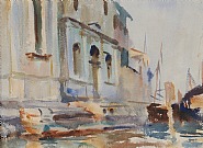 John Singer Sargent - Zattere, Spirito Santo and Scuola (Works on Paper (Drawings, Watercolors etc.)) h: 9.7 x w: 13.6 in / h: 24.6 x w: 34.5 cm