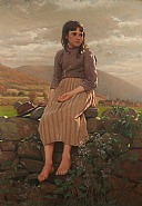 John George Brown - Waiting (Paintings) h: 36 x w: 25.1 in / h: 91.4 x w: 63.8 cm