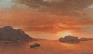 William Bradford - Men Fishing in a Cove, Labrador (Paintings) h: 12.1 x w: 20 in / h: 30.7 x w: 50.8 cm