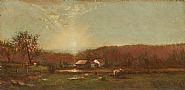 Ralph Albert Blakelock - Early Landscape (Paintings) h: 6.1 x w: 12.1 in / h: 15.5 x w: 30.7 cm
