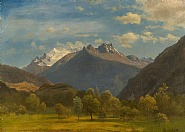 Albert Bierstadt - The Alps from Visp (Paintings) h: 14 x w: 19.4 in / h: 35.6 x w: 49.3 cm