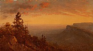 Sanford Robinson Gifford - Sunset Over the Shawangunks (Paintings) h: 8.5 x w: 14.9 in / h: 21.6 x w: 37.8 cm