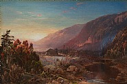 William Louis Sonntag - Cabin (Paintings) h: 8.2 x w: 12.2 in / h: 20.8 x w: 31 cm