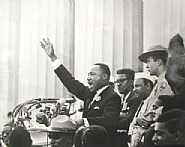Bob Adelman - King ends his speech with the words of the old Negro spiritual, 'Free at last! Free at last! Thank God Almighty, we are free at last!' Washington, D.C., 1963