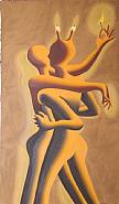 Mark Kostabi - Light my Fire (Paintings) h: 68 x w: 40 in / h: 172.7 x w: 101.6 cm