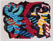 Karel Appel - Happy Encounter (Prints and Multiples) h: 24 x w: 32 in / h: 61 x w: 81.3 cm