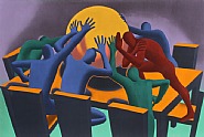Mark Kostabi - Earth Inc (Prints and Multiples) h: 26.5 x w: 39.5 in / h: 67.3 x w: 100.3 cm