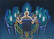 Mark Kostabi - Current Exchange (Prints and Multiples) h: 29.2 x w: 40 in / h: 74.2 x w: 101.6 cm