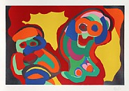 Karel Appel - Deux Personnage (Prints and Multiples) h: 24 x w: 36 in / h: 61 x w: 91.4 cm