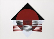 Jesús Rafael Soto - Ovalo Rojo (Prints and Multiples) h: 22 x w: 30 in / h: 55.9 x w: 76.2 cm