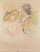 Simone Seated on the Grass Next to Her Mother