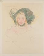 Head of Simone in a Green Bonnet with Wavy Brim (No. 2)