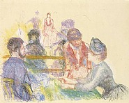 Pierre-Auguste Renoir - Au Moulin de al Galette (Works on Paper (Drawings, Watercolors etc.)) h: 18.6 x w: 24 in / h: 47.2 x w: 61 cm